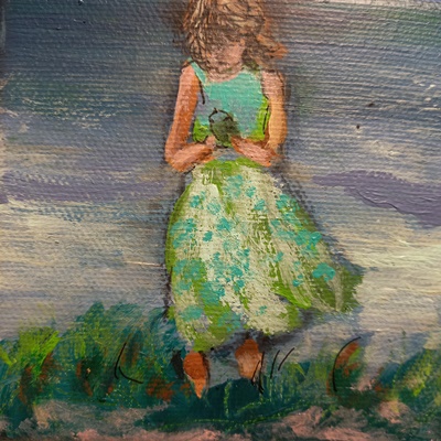 Strandgut, Acryl, 10×10 cm