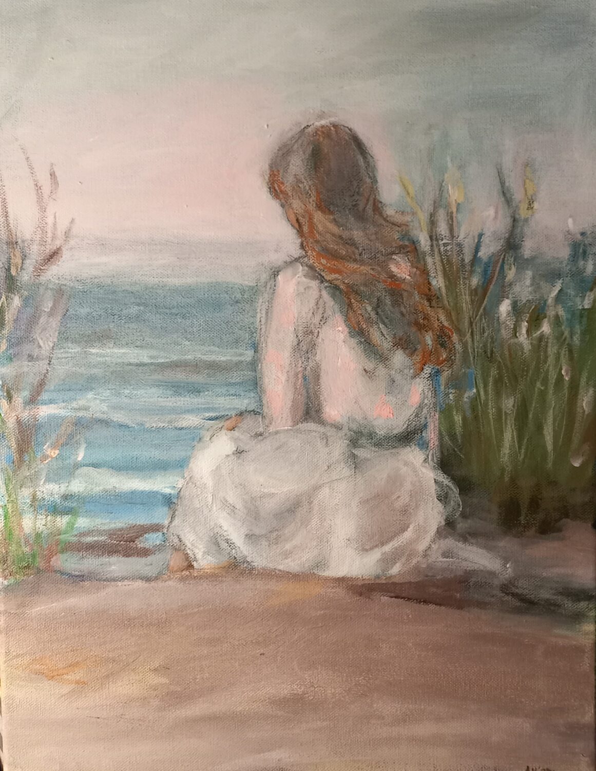 weißes Kleid, 30x40 cm, Acryl